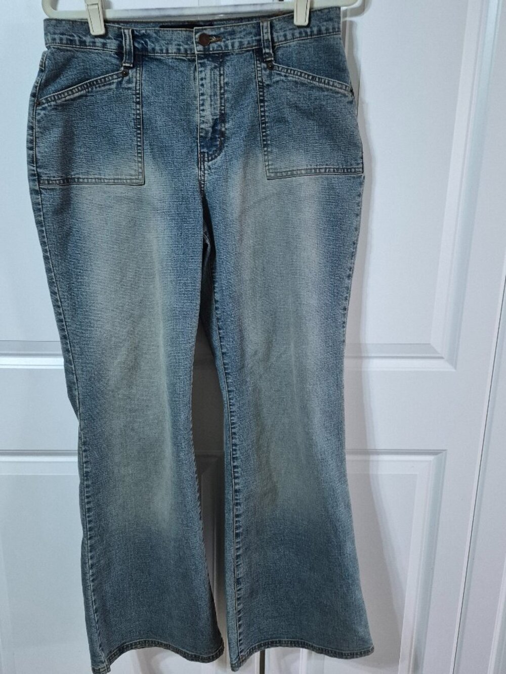 Vgt Venezia Jeans Co Y2K Flare Leg Patch Pocket Denim Jeans Size 14 Lane Bryant